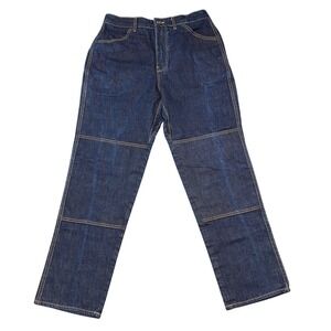 Gamine Workwear Double Knee Jeans Indigo Blue Denim Made in USA 30x28.5